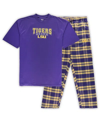 Profile Men's Purple Lsu Tigers Big Tall 2-pack T-shirt Flannel Pants Set