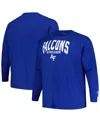 Profile Men's Royal Air Force Falcons Big Tall Color Arch Long Sleeve T-shirt In Royal
