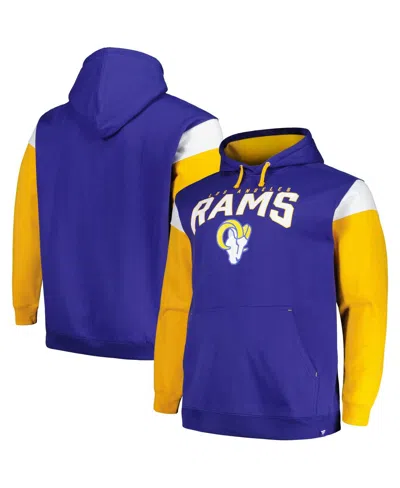 Profile Men's Royal Los Angeles Rams Big Tall Trench Battle Pullover Hoodie In Blue