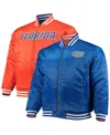 Profile Royal/orange Florida Gators Big & Tall Reversible Satin Full-zip Jacket In Royal,orange