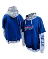 Profile Men's Royal/heather Gray Buffalo Bills Big Tall Twofer Pullover Hoodie In Blue