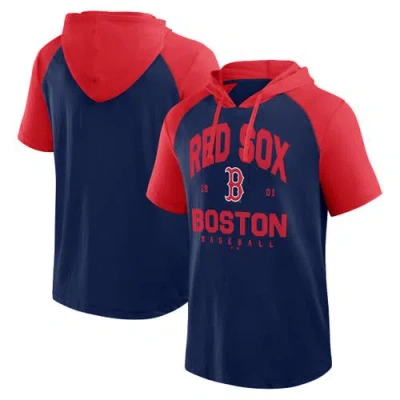 Profile Navy Boston Red Sox Big & Tall Short Sleeve Pullover Hoodie