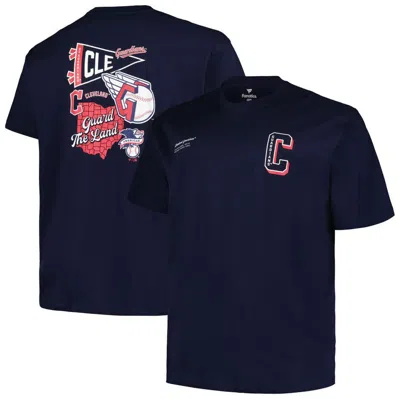Profile Navy Cleveland Guardians Split Zone T-shirt