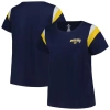 PROFILE PROFILE NAVY MILWAUKEE BREWERS PLUS SIZE SCOOP NECK T-SHIRT