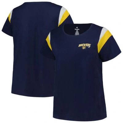 Profile Navy Milwaukee Brewers Plus Size Scoop Neck T-shirt