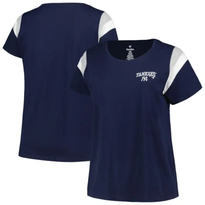 Profile Navy New York Yankees Plus Size Scoop Neck T-shirt