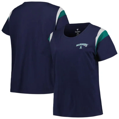 Profile Navy Seattle Mariners Plus Size Scoop Neck T-shirt