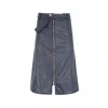 Profile Nyc Women's Blue Leather Zipper Skirt In Blue