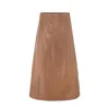 Profile Nyc Women's Brown Leather Seam Skirt In Brown