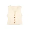 Profile Nyc Women's White Crinkle Cream Vest In White