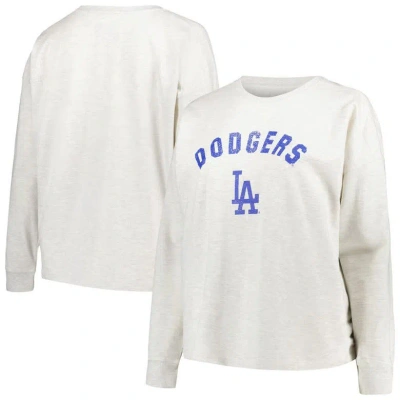 Profile Oatmeal Los Angeles Dodgers Plus Size French Terry Pullover Sweatshirt