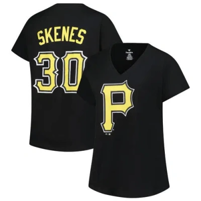 Profile Paul Skenes Black Pittsburgh Pirates Plus Size Name & Number V-neck T-shirt