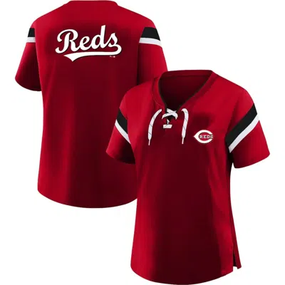 Profile Red Cincinnati Reds Lace-up T-shirt