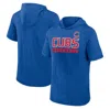 PROFILE PROFILE ROYAL CHICAGO CUBS BIG & TALL SHORT SLEEVE PULLOVER HOODIE