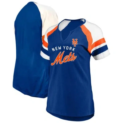 Profile Royal New York Mets Arched Notch Neck T-shirt