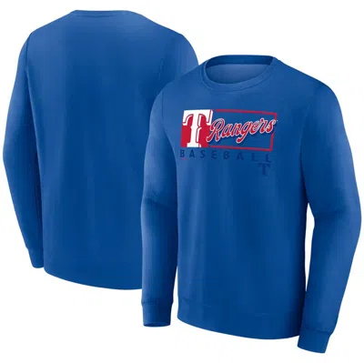 Profile Royal Texas Rangers Big & Tall Pullover Sweatshirt In Blue