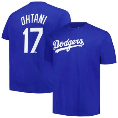 Profile Shohei Ohtani Royal Los Angeles Dodgers Big & Tall Name & Number T-shirt In Blue