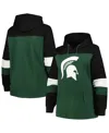 Profile Women's Green Michigan State Spartans Plus Size Color-block Pullover Hoodie In Green