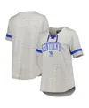 Profile Women's Heather Gray Kentucky Wildcats Plus Size Lace-up T-shirt In Heather Gray