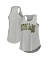 Profile Women's Heather Gray Notre Dame Fighting Irish Arch Logo Racerback Scoop Neck Tank Top In Heather Gray