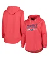 Profile Heather Red Washington Capitals Plus Size Fleece Pullover Hoodie In Heather Red