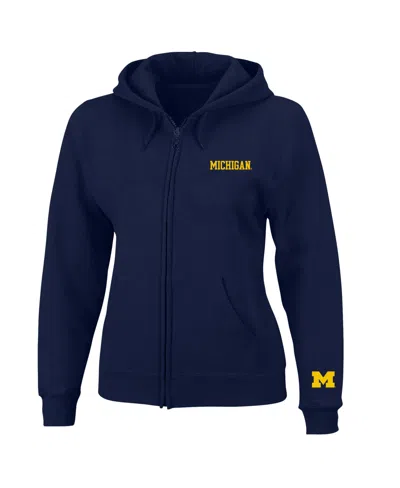Profile Women's Navy Michigan Wolverines Plus Size Full-zip Jacket