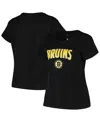 Profile Women's  Black Boston Bruins Plus Size Arch Over Logo T-shirt In Black