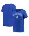 Profile Women's  Blue Tampa Bay Lightning Plus Size Arch Over Logo T-shirt In Blue