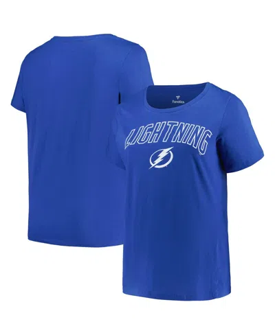 Profile Women's  Blue Tampa Bay Lightning Plus Size Arch Over Logo T-shirt