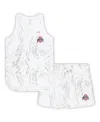 Profile Women's  Cream Ohio State Buckeyes Plus Size Marble Tank And Short Set In Cream