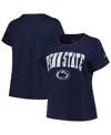 Profile Women's  Navy Penn State Nittany Lions Plus Size Arch Over Logo Scoop Neck T-shirt In Navy