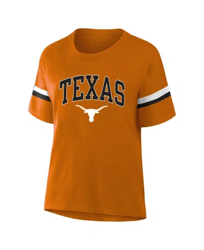 Profile Women's  Texas Orange Texas Longhorns Stripe Plus Size T-shirt