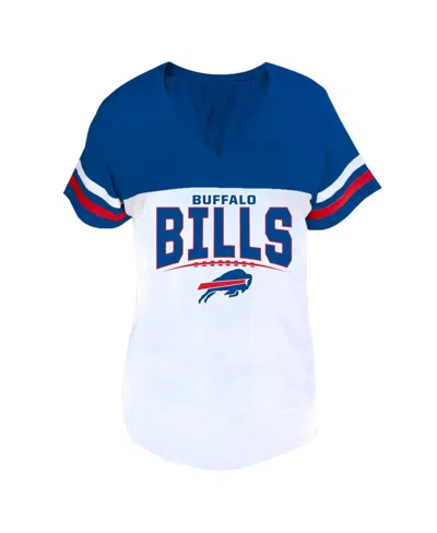 Profile Women's Royal/white Buffalo Bills Plus Size Split Body V-neck T-shirt In Animal Print