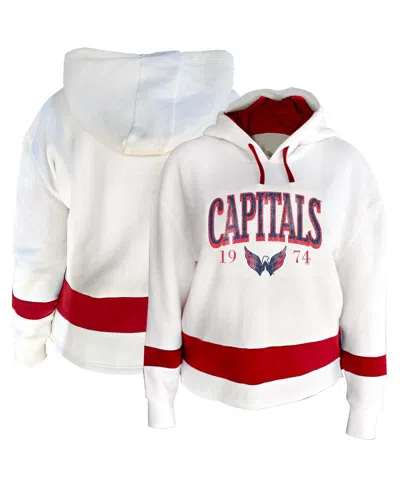 Profile Women's White Washington Capitals Plus Size Hoodie In Multi