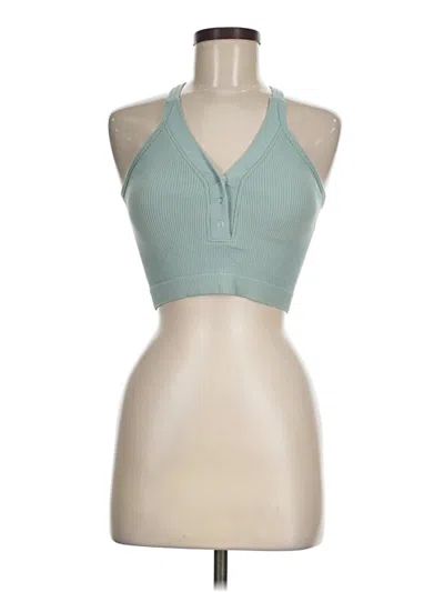 Pre-owned Pro-fit Tank Top Teal Halter Neckline Tops In Blue