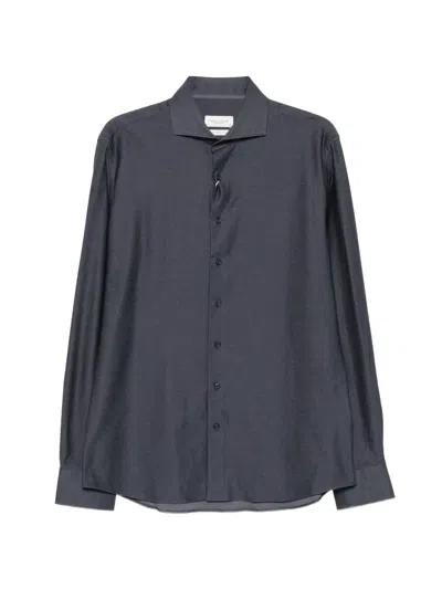 Profuomo Spread-collar Button-down Shirt In 블루