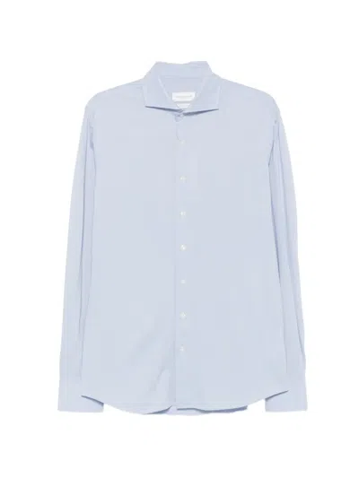 Profuomo Spread-collar Long-sleeve Shirt In 블루