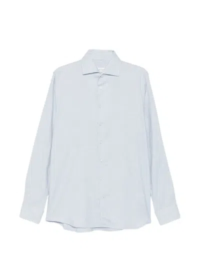Profuomo Spread-collar Long-sleeve Shirt In 블루