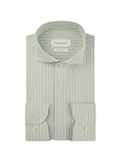 Profuomo Striped-pattern Shirt In Green