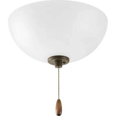 Progress Lighting 2 - Light Ceiling Fan Bowl Light Kit In Brushed Nickel,white