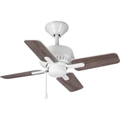 Progress Lighting 32" Drift 4 - Blade Standard Ceiling Fan With Pull Chain In White