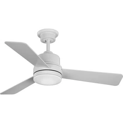 Progress Lighting 44" Trevina Ii 3 Blade Ceiling Fan, Light Kit Included In Satin White