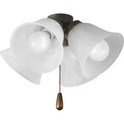Progress Lighting 4-light Universal Ceiling Fan Branched Light Kit In Antique Bronze,white