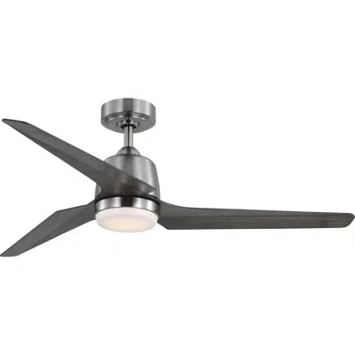 Progress Lighting 52"  3 - Blade Led Standard Ceiling Fan With Remote Control And Light Kit Included In Brushed Nickel