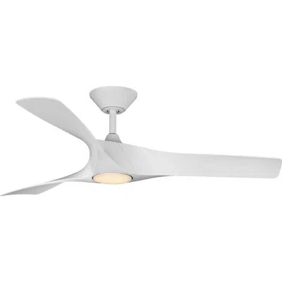 Progress Lighting 52" 3 - Blade Led Standard Ceiling Fan With Remote Control And Light Kit Included In Satin White
