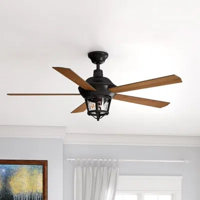 Progress Lighting 52" 5 - Blade Led Ceiling Fan With Wall Control And Light Kit Included In Antique Bronze