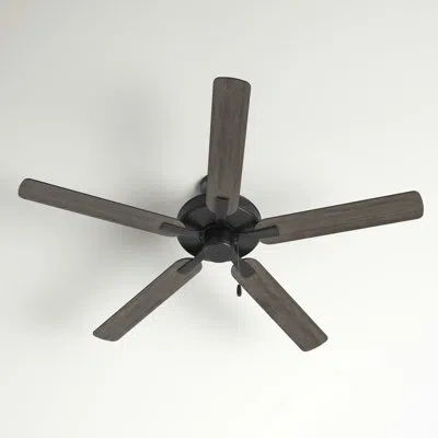 Progress Lighting 52'' 5 - Blade Standard Ceiling Fan With Pull Chain In Matte Black