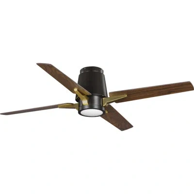 Progress Lighting 52" Lindale 4 - Blade Standard Ceiling Fan In Architectural Bronze With Brown Blades