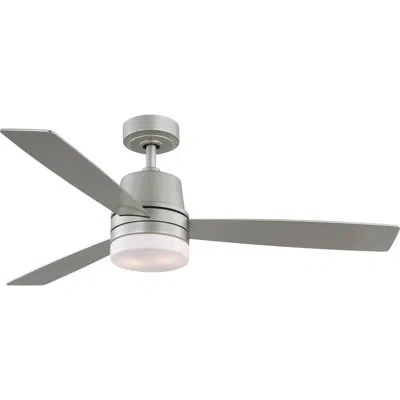Progress Lighting 52" Trevina Iv 3 - Blade Standard Ceiling Fan With Wall Control And Light Kit Included In Brushed Nickel