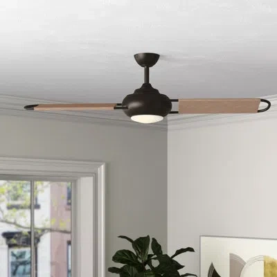 Progress Lighting 54" Edisto 2 - Blade Led Standard Ceiling Fan With Pull Chain And Light Kit Included In Architectural Bronze
